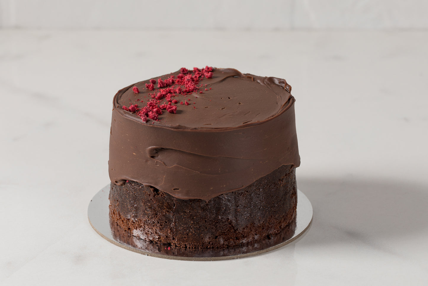 
                  
                    Raspberry Chocolate Mud-Cake with Double Chocolate Ganache
                  
                