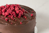 Raspberry Chocolate Mud-Cake with Double Chocolate Ganache