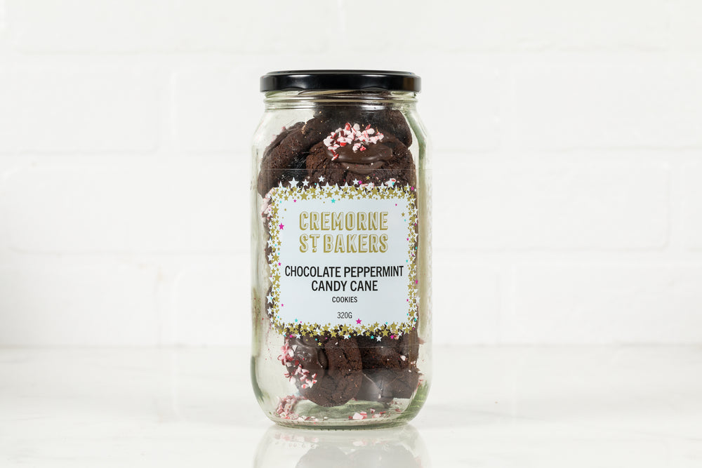 Chocolate Peppermint Candy Cane Cookies Gift Jar