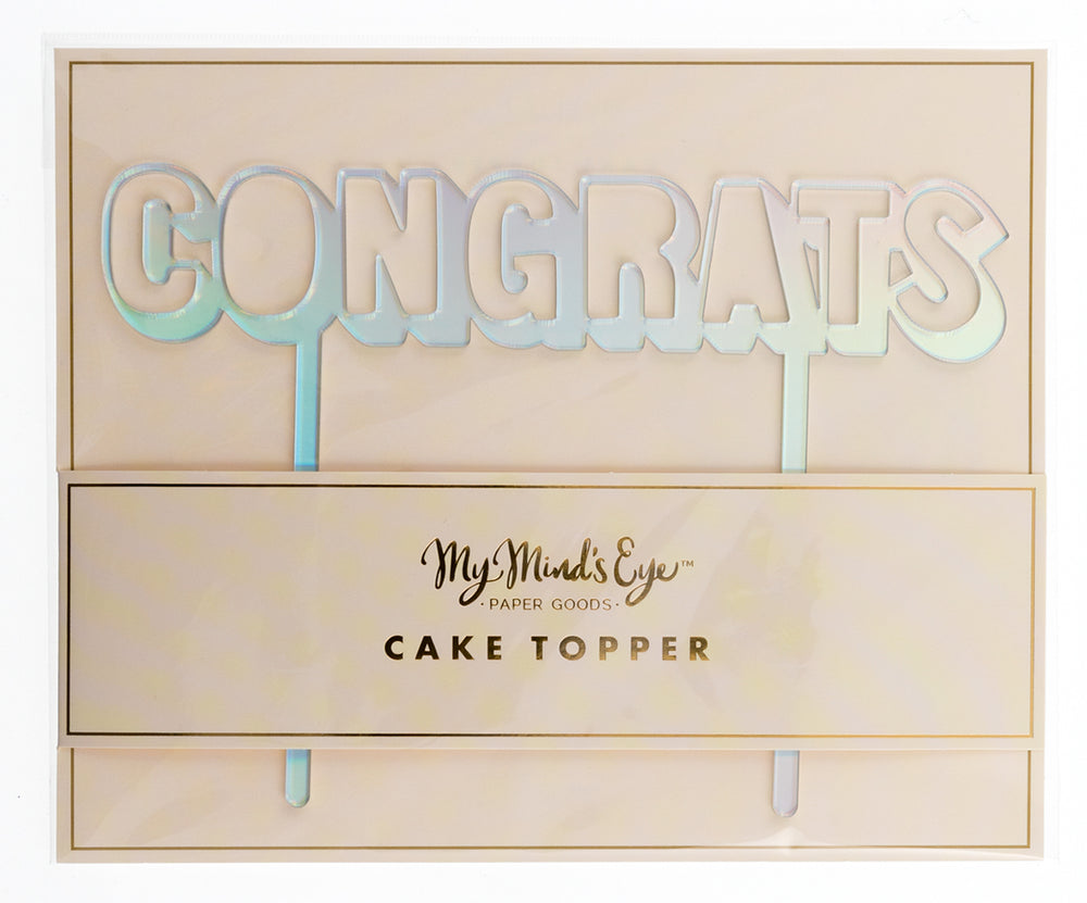 Congrats Hologram Cake Topper