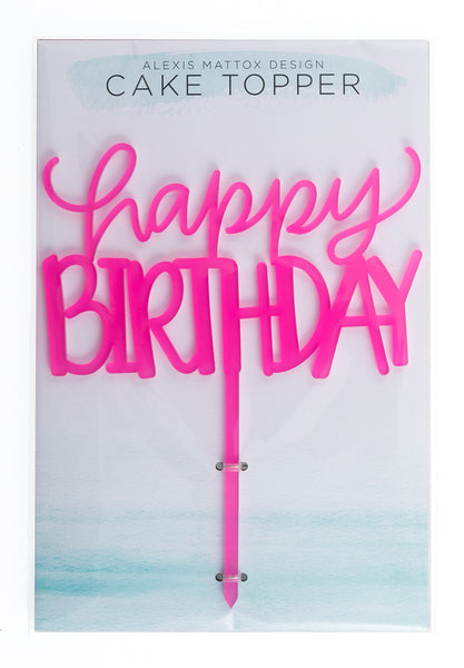 Happy Birthday Pink Frost Acrylic