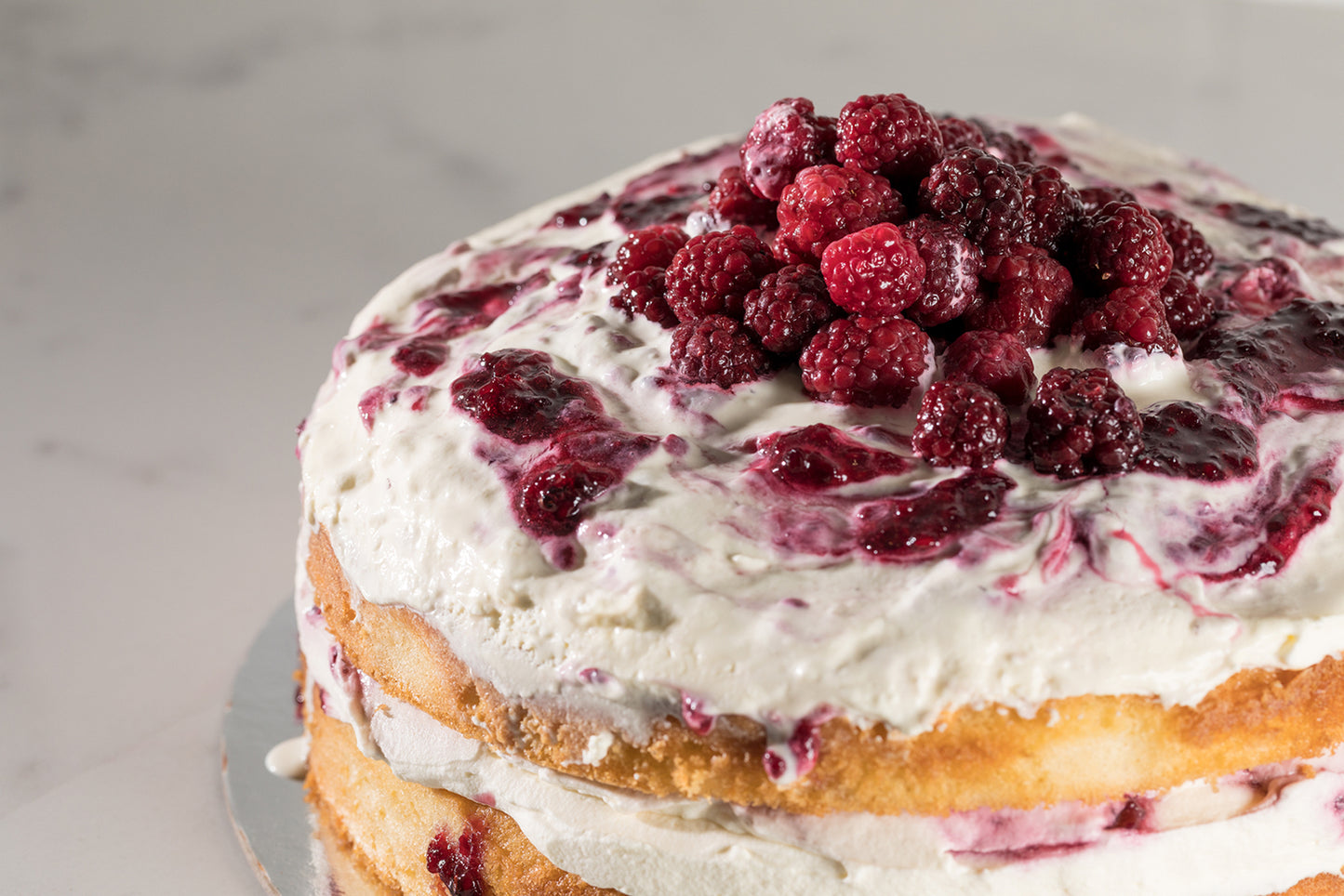 
                  
                    Classic Sponge with Blackberry Compote & Fresh Cream
                  
                