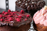 Raspberry Chocolate Mud-Cake with Double Chocolate Ganache