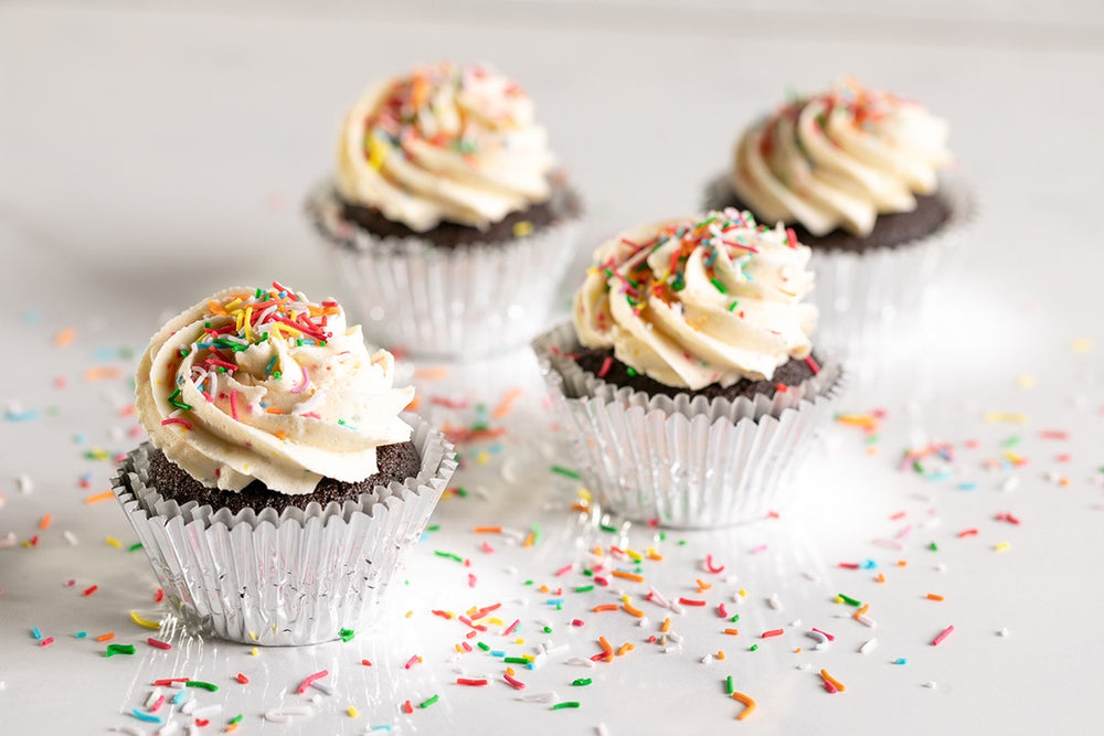 Chocolate Funfetti Cupcakes per 9